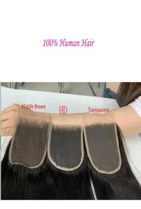 Indian Human Hair 6x6 5x5 HD Lace Closure Baby Hairs 1822 cal naturalny kolor jedwabisty prosty 9837351