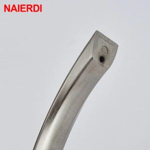 Naierdi spazzolato in argento in alluminio in lega cucina manici di armadietti mantello cassetto manopole per porte del guardaroba maniglie moderne stile