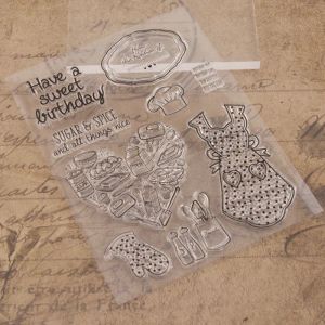 1pcs Have A Sweet Birthday Food Transparent Clear Silicone Stamp