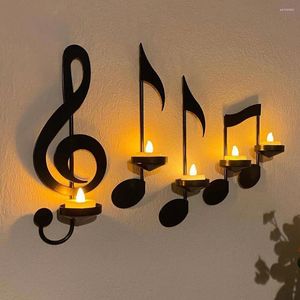 Candle Holders 4pcs/set Note Left Button Candlestick Home Decorations Wall Hanging Decor Samto Key Decorative Holder Ornament