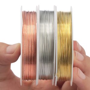 0.2-1.0mm Colorfast Copper Wire For Earrings Bracelet Necklace DIY Jewelry Accessories Craft Beading Wire Jewelry Cord String