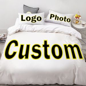 DIY Bettwäsche Set Foto Logo Bild Custom Größe Queen King Duvet Cover Set Kissenbezug Gepasstete Bettwolken Bett Leinen Drop Ship