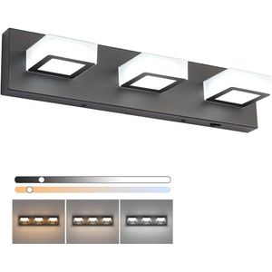 Moderne matte schwarze LED -Eitelkeitslichter mit 6 Lichtern für Badezimmer - Ralbay Black Acryl -Armaturen für einen zeitgenössischen Look