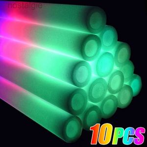 LED Rave Toy 1/10PCS LED GLOW STITHS Kolorowe RGB Fluorescencyjna świetlowna Piana Kija