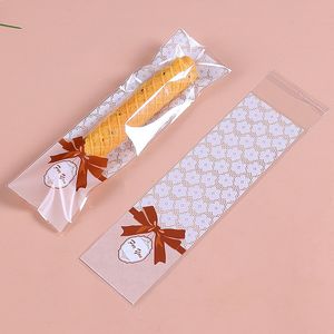 Lbsisi liv 100 st vit spets finger kex plast lollipop godis cookie väskor gåva tvålförpackning självhäftande väska