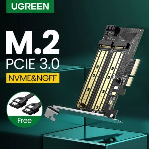 Kort Ugreen PCIe till M2 Adapter NVME M.2 PCI Express Adapter 32Gbps PCIe -kort x4/8/16 MB Key SSD -datorutvidgning Lägg till kort