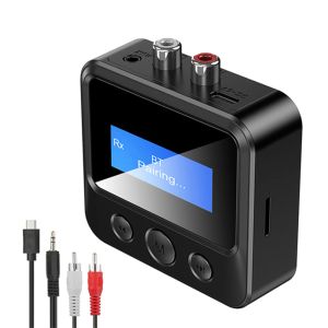 アダプターLCDオーディオレシーバートランスミッターBluetoothCompatible 5.0ワイヤレスオーディオアダプターA2DP/AVRCPプロトコルサポートTFカーオーディオ