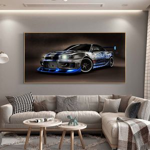 5D Dly Diamond Painting Full Square Round Drill Embroidery Skyline Sport Car Tuning Artwork Diamond Cross Stitch Home