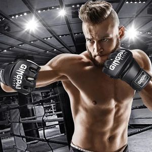 Luvas de boxe para homens para homens Pu Karate Muay Thai Unissex adultos luvas de boxe Proteção de dedo respirável 240409