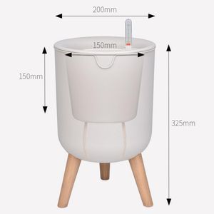 家の屋内屋外の庭の植木鉢のある木製ブラケットの家の装飾のための水位付きの自動自動給水植木鉢