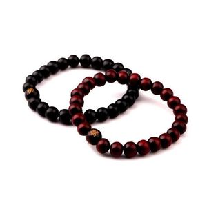 Pärlstav nya smycken män svart brunt trä pärla armband sandelträ buddhism buddha meditation hip hop drop leverans dhbei