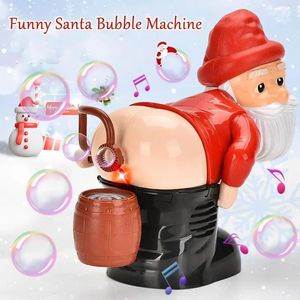 Natal Funny Bubble Toy Papai Noel Bubble Machine Electric Papai Noel But Bubble With Music and Lights Natal Favors 240408