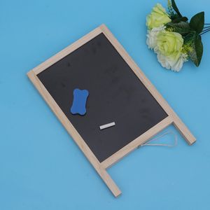 Trästativ Blackboard Double Side Message Draw Board White and Black Display Chalkboards for Children Bar Counter