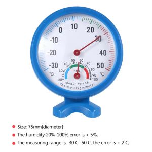 -30-50 celsius examen fuktighet mätare mini klocka formad skala termometer exakt positionering fuktighet klocka för trädgårdar terrasser