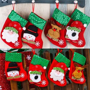Christmas Stockings Socks Santa Elk Fabric Gift Socks Xmas Gift Candy Bag Christmas Tree Decor Home Navidad Sock 2022