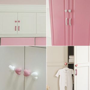 5 PCS Cute Children Room Ceramic Cabinet Knobs Single Hole Knobs Cabinet Handles Pulls Wardrobe Handle Door Handle, Heart Shape