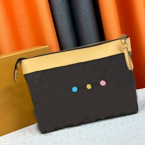 Clutch Bags Women Men Handbag Designer Bag Plaid Colorful Letter Printing Printing Cowhide Genuine Leather Zipper Open High Quality Square Bags Purse