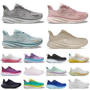 Hokah One Bondi 8 Running Shoes Hok para homens mulheres Clifton 9 Carbono x 2 Corredores de espuma rosa branco HOKKA Cloud absorve Shifting Shifting Sand Mesh