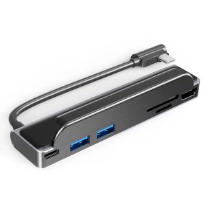 Hubs USB Type C Hub 6 in 1 stazione portatile per la stazione portatile 4K HDMI USB3.0 SD/TF Lettore di schede per laptop e telefono cellulare