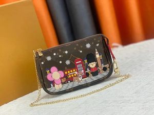 Tasarımcı Çantalar Cüzdanlar M58009 Bayan Çanta Lüks Omuz Çantası Yüksek Kaliteli Çiçek Tuval Cüzdan Deri Çanta Crossbody Debriyaj Tote Çanta 15.5x10.5x4cm