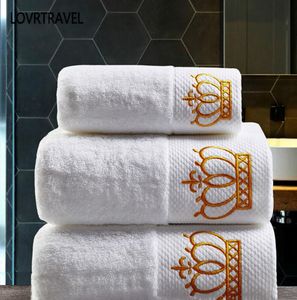 Embroidered Imperial Crown Cotton White el Towel Set Face Towels Bath Towels for Adults Washcloths Absorbent Hand3312446