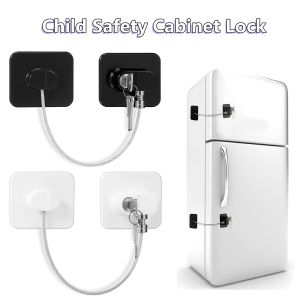 1pc Bebek Güvenlik Dolabı Kilitleri Kayar Dolap Kapısı Kilitleri Bebek Güvenliği Buzdolabı Kilidi Anahtar veya Kodlu Kilitli