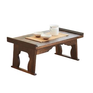 Asian Antique Furniture Japanese Floor Tea Table Folding Leg Rectangle Living Room Furniture Wooden Coffee Center Table Foldable