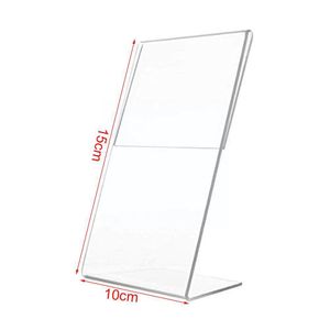 5st Acrylic Transparent Card Holder Stand Desk Sign Card 1.3mm A6 Display Etikett Hållare Prisram Standetikett Papper Håll H8Q1