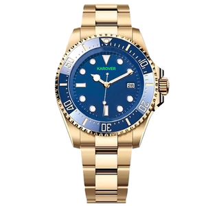 Orologi da design da 44 mm da uomo orologi meccanici di moda meccanica stile in acciaio inossidabile inossidabile madio zaffiro luminoso movimenti nera blu rosso quadrante montre