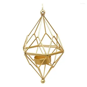 Candle Holders Geometric 3D Iron Tealight Hanging Nordic Style Candlestick Holder Stand For Centerpieces Wall Decoration