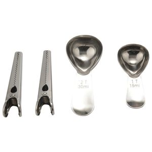 Kaffescoops Set 2 -stycken Mätskedar 1 msk15ml TBSP30ML2 Långväska Tätningsklipp 240410