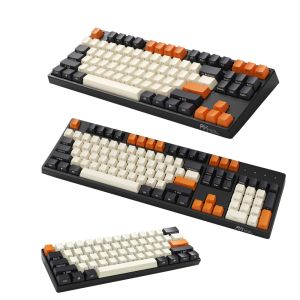 Akcesoria 108 Klawisze Orange Caps Carbon PBT Keycap Zestaw pustej górnej części drukowanej drukowanej keycapu dla klejek 61 87 104 108 MECHANICZNA KLAGIBOTA