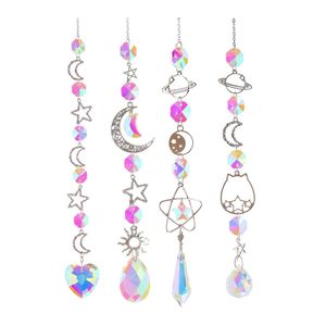 Sun Catcher Home Deocs Crystal Star Sun Wind Chimes Prismas de diamante pendurado apanhador leve arco -íris Faça cortinas de janela pingente