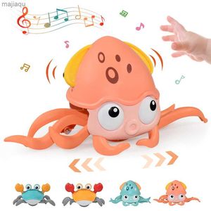 Animais elétricos/RC Animais Childrens Indução Escape Octopus Caranguejo de caranguejo de brinquedo bebê Electronic Pet Music Education Christmas Gift Childrens Mobile Toyl2404