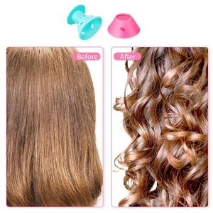 Hair Silicone Curler Twist Rolos de cabelo Rolinhos de cabelos Rolos de silicone CLIPS Não machuca cachos de cabelo ferramenta de estilo Diy Girl Lady