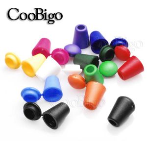 25st Colorful Cord Ends Bell Stopper med locket Lock Plastic Toggle Clip Paracord Klädväska Sportkläder Shoelace Rope Parts