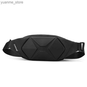 Sport Bags Fashionable waterproof cycling waist bag solid color neutral strap bag leisure travel storage mobile phone chest bag cross body bag Y240410