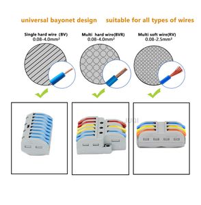 10pcs SPL-42/62/63/93 Mini Connettore a filo rapido Connettore di cablaggio universale Connettore Push-In Conduttore Blocco