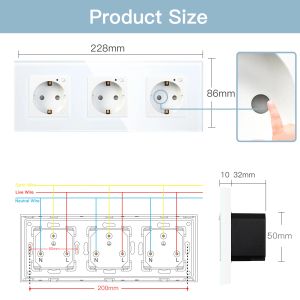 BSEED WiFI Single Power Monitor EU Sockets Doppelte intelligente Google Alexa Intelligente Wandstecke Triple App Sockets Ein/Aus -Switches