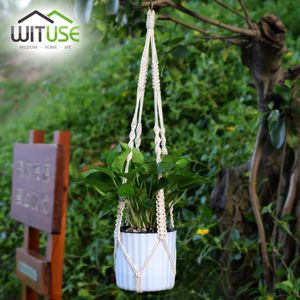 Wituse Vintage Plant Hanger Flowerpot Selder Basking com macram de argola Rapa 4 Legs de gancho para decorar o jardim da varanda