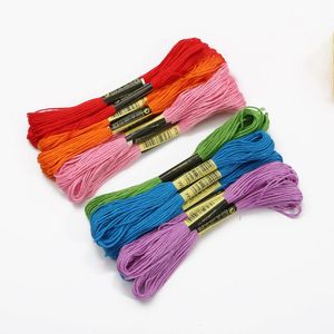 5pcs 10pcs 20pcs losowo kolor haftowy DIY jedwabna gałęzi linii gwint Podobne nici DMC Nicie SKEIN STITT THINE