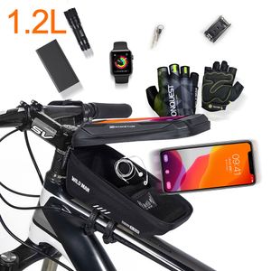 NEW WILD MAN Bicycle Bag Bike Phone Holder Bag Waterproof Quick Release Bike Bag 6.9in Cycling Touchscreen Bag MTB Accessories