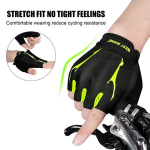 WEST BIKING Men Bicycle Gloves Breathable Half Finger Cycling Gloves for Women Anti-shock Gel Silicone Filled MTB Workout Mitts