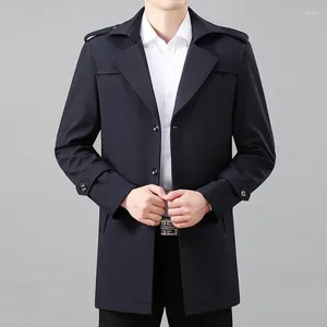 Trench de trincheira masculina 2024 Alta qualidade Long Long Coat Prima