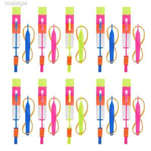 Giocattoli volanti a LED 6pcs per esterno brillante flash a led night night kids luminose slingshot giocattoli lucente