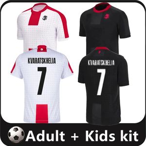 24 25 Georgia Seleção nacional Mens Camisas de futebol 2024 2025 Kvaratskhelia Kashia Men Home Football Circhas de manga curta uniformes adultos