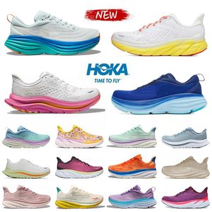 2024 Hokka One Bondi 8 Laufschuhe Frauen Plattform Sneaker Hok Clifton 9 Männer Blakc White Harbor Hokah Mens Women Trainer Runnners Sneakers Trianers Outdoor 36-45