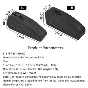 Sacca per biciclette impermeabile in bicicletta ovest sacca per ciclo di ciclismo sacca da strada mtb road stoccaggio di grande capacità di portata portatile porta anteriore portatile