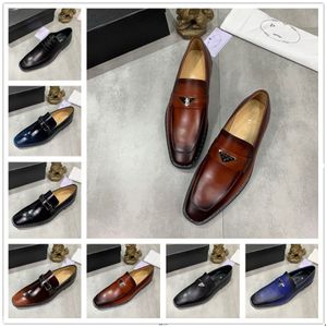 10Model 2023 Summer Designer Mens Wedding Shoes Slip in Luxury Heliene Leather Marle Handmade Trend Trend Style Man Dress Size 38-46