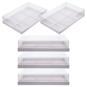 Elimina Container 5ps Boxs da forno Container Cupper Clear Packaging Box per muffin per pasticceria da ciambella